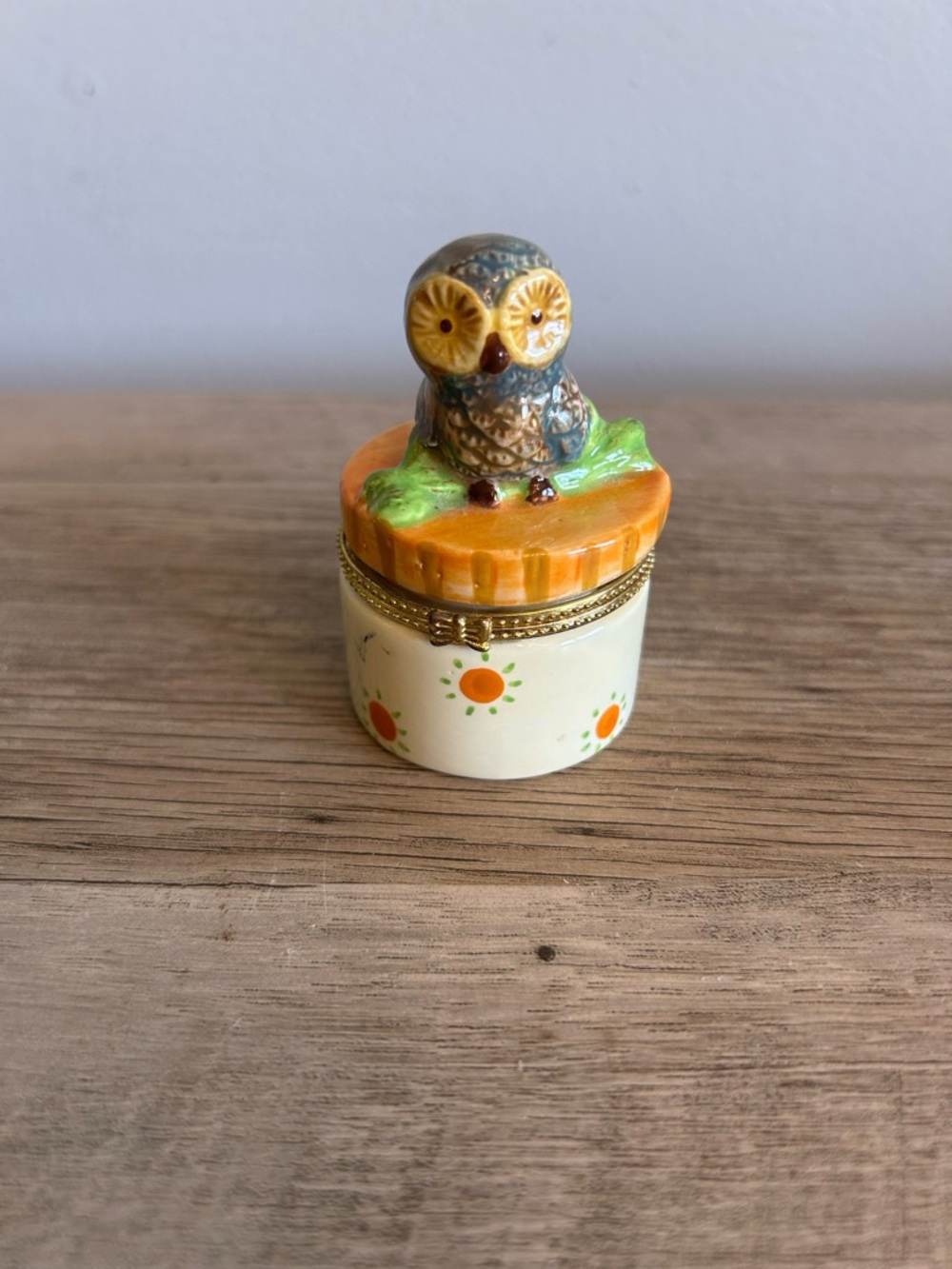 Owl Trinket Box With Hinges 2-1/2” Outdoor Nature Cutesy